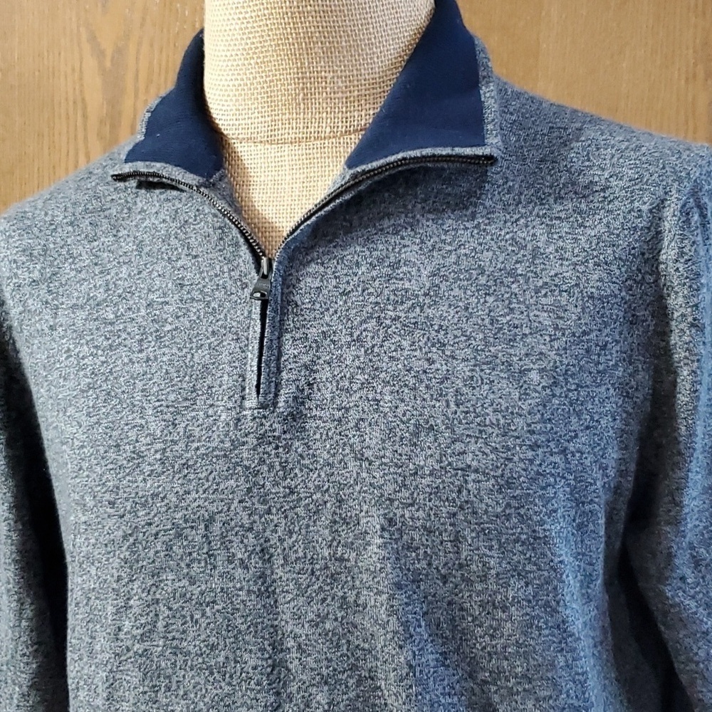 Banana republic cotton cashmere 1/4 zip lightweight sweater long sleeve